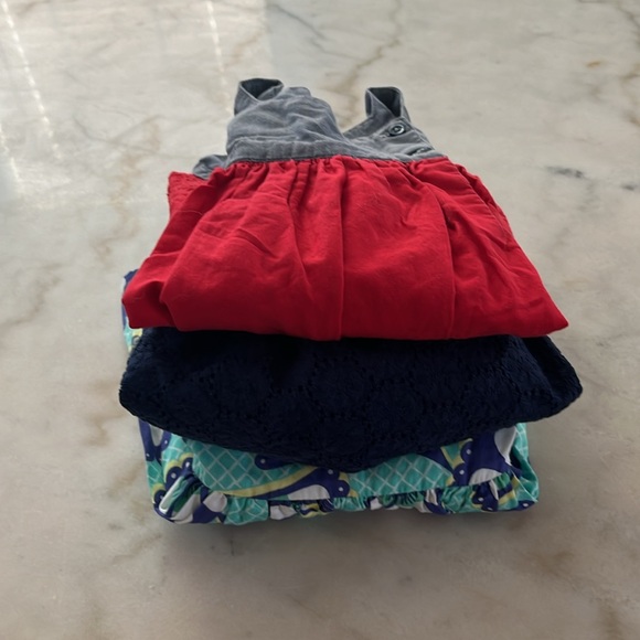 Gap Baby Oshkosh Girl 18/24 months Eyelet Dress Bundle of 3 Red Blue - Picture 12 of 12